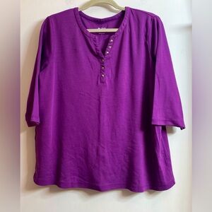Blair purple long sleeve T - womens size L, short sleeve.